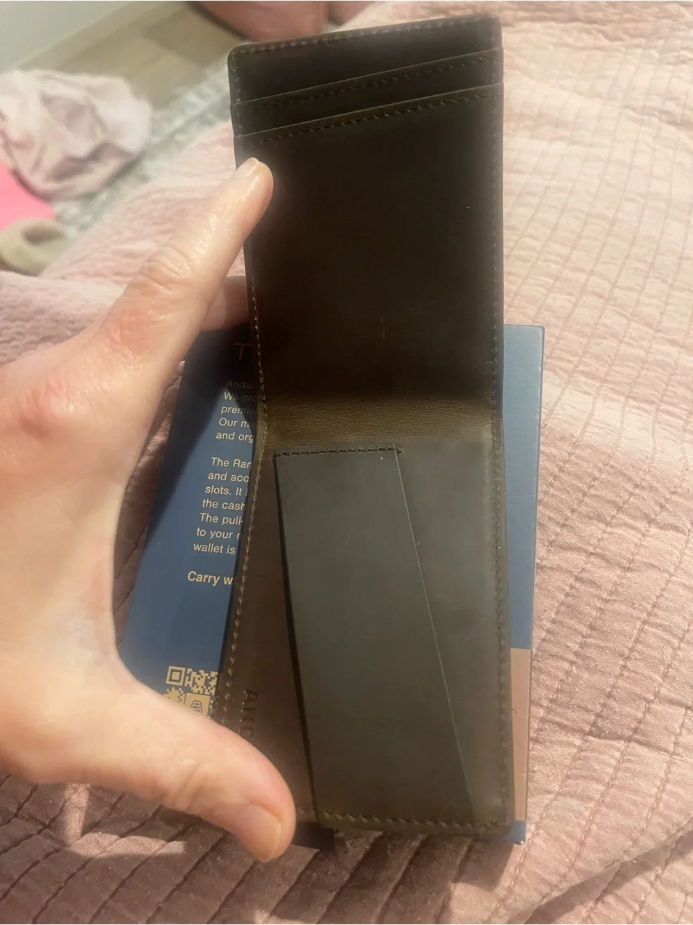 Andar Brown Leather Slim Card Wallet